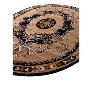 พรมปูพื้นลายเหรียญขนาดใหญ่ คอร่า โกลด์ 3 มิติ ผลิตด้วยมือจากเส้นใยวิสโคส ลายแบบจีนโบราณ สำหรับใช้ในบ้าน-TRA-14455 ขนาด 9x12 - Product Image 2