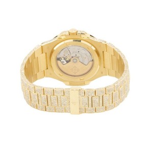 Best Seller VVS Moissanite Yellow Tone Iced Out Hip Hop <b>Mechanical</b> Automatic Wrist Diamond <b>Watch</b> Fine Luxury Fashion <b>For</b> <b>Men</b> - Product Image 4