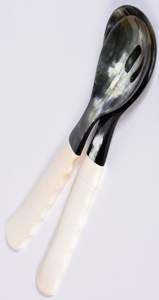 Serveur à salade en laiton Art Déco avec couverts jetables de haute qualité pour mariages, hôtels et restaurants - Product Image 5