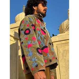 Vintage Corduroy <b>Jacket</b> with Kantha Embroidery - Product Image 2