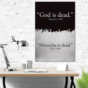 Affiche sur toile « Dieu est mort, Nietzsche est mort » pour décoration murale - Product Image 1