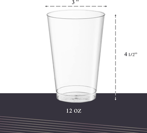 Gobelets jetables 12 oz anti-fuite transparents en PET/PLA, biodégradables, recyclables, sans BPA, sans PFAS, résistants au congélateur, pour les fêtes - Product Image 3