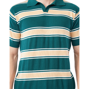 เสื้อโปโลสำหรับผู้ชายสั่งทำตามแบบได้2024เสื้อยืดคอตตอนถักลายทางทรงสลิมฟิตแบบปัก - Product Image 5