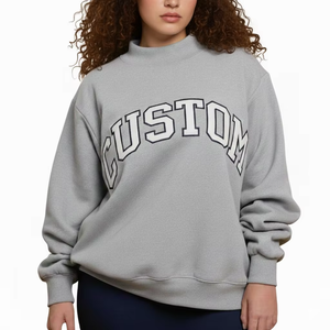 Sweat-shirt à col montant en tricot long pour femme, tissu polaire chaud, élégant, confortable pour l'hiver, respirant, séchage rapide - Product Image 1