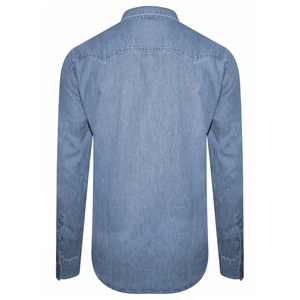 Nuevas camisas vaqueras de alta calidad al por mayor para hombre y camisas vaqueras de manga larga de secado rápido con logotipo personalizado para hombre - Product Image 2