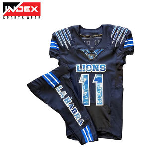 Uniformes personnalisés de football américain Streetwear respirant avec des uniformes boxy brodés de sports de rugby sublimés - Product Image 3