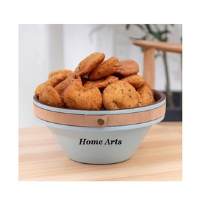 Cuenco para servir comida de forma redonda hecho a mano Cuenco para chocolates de acero inoxidable con bandeja de resina y cubierta acrílica - Product Image 2