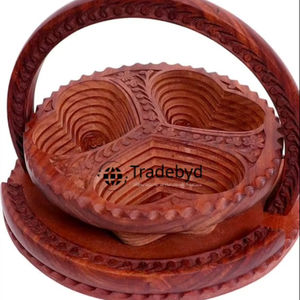 Panier à fruits secs moderne en bois écologique, luxueux, fait à la main, pour servir des collations, pour les cadeaux festifs et les cadeaux d'entreprise, Tradebyd - Product Image 1