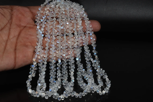 AAA+ Quality White Rainbow Moonstone Briolette Faceted Drops Shape 3*5mm <b>Stone</b> Beads 12 Inches Length for Jewelry Making - Product Image 6