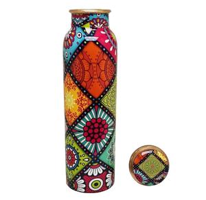 Botella de Cobre Esmaltada con Estampado para Jugos de Frutas, Botella de Agua de Cobre con Beneficios para la Salud, para Mesa - Product Image 3