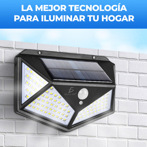 100 <b>LED</b> Solar Lamp with <b>Motion</b> <b>Sensor</b> Modern Outdoor Garden Wall <b>Lights</b> Certified for Landscape Use ROHS Compliant - Product Image 3
