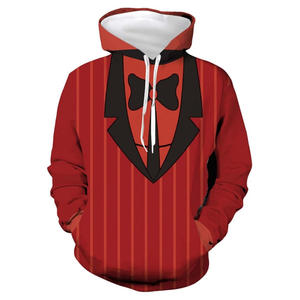 Sweat-shirt à capuche Hazbi Hotel Alastor unisexe personnalisé motif solide pull-over techniques brodées tissu en polyester pour le printemps - Product Image 5