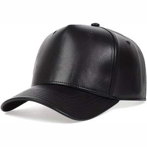 PU Leather <b>Hat</b> <b>Vintage</b> Washed Leather Baseball Cap Unisex Solid Color Classic Low Profile Dad <b>Hat</b> - Product Image 3