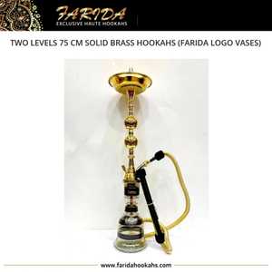 2022 Farida Luxury 75 cm Cachimbas de dos niveles de latón macizo con técnica de espejo grabado a mano y logotipo de lujo Estilo tradicional - Product Image 5