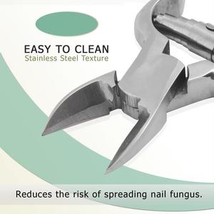 กรรไกรตัดเล็บแบบสองหัวหัวหัวมีใบมีดปลายแหลมทำจากสเตนเลสสตีลสีธรรมชาติพร้อมแพ็ค OEM - Product Image 4