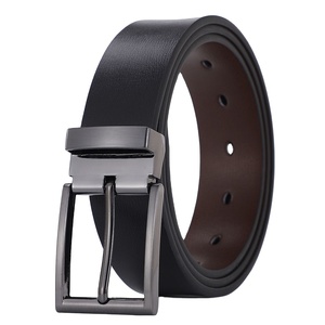 Ceinture en cuir avec crochets en acier pour hommes, logo personnalisé, accessoires décontractés pour affaires, cadeau prêt à l'emploi, vente en gros - Product Image 1