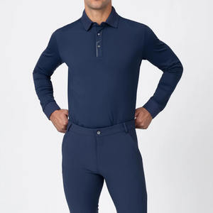 Polo d'équitation à manches longues à prix avantageux pour hommes, vêtements d'équitation avec design personnalisé, tissu confortable pour les cavaliers - Product Image 6