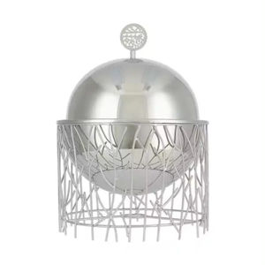 Pot rond en acier inoxydable blanc avec isolation de qualité supérieure Vaisselle fantaisie pour servir et réchauffer des aliments sophistiqués - Product Image 4