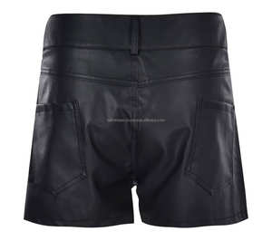 กางเกงขาสั้นผู้ชายหนัง PU กางเกงขาสั้นสไตล์สตรีทแวร์ลำลอง - Product Image 3