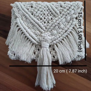 Bolso de Mano de Macramé con Cuerda de Seda Estilo Bohemio, Diseño Plegable Hecho a Mano para Pascua y Navidad - Product Image 2