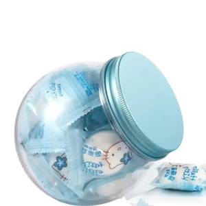 โหลพลาสติกใส่อาหารสำหรับสัตว์เลี้ยงแบบใสพร้อมฝาปิดสีทองภาชนะใส่อาหารรูปทรงลูกบอลออกแบบได้ตามที่ต้องการจากโรงงานเวียดนาม - Product Image 1