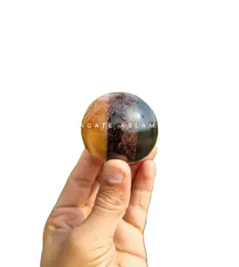 Esfera personalizada de Aventurina roja, granate y obsidiana negra, alta calidad, para la riqueza y la suerte