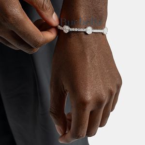 9mm 925 <b>Sterling</b> <b>Silver</b> with 14k White Gold Plating Tennis <b>Bracelet</b> Featuring Moissanite Daisy Fine Jewelry Men's Gift - Product Image 2
