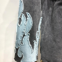 Sweat-shirts à capuche oversize d'hiver personnalisés avec fermeture éclair, épaules tombantes, broderie de patchs usés, double capuche, streetwear pour hommes