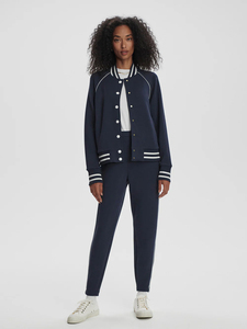 Veste universitaire unisexe tendance, coupe ample, col et poignets côtelés, manches contrastées, broderie personnalisée tendance, vêtements d'équipe scolaire - Product Image 3