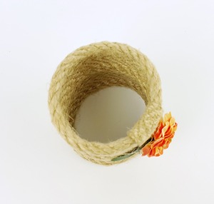 Anneau de serviette en jute jaune orange vif pour le style de café de plage côtière et la décoration de table de restaurant moderne, vente en gros en provenance d'Inde - Product Image 4