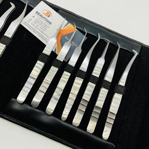 Pinzas de extensión de pestañas de acero sostenible de peso pesado de nuevo estilo 2022, pinzas de pestañas con logotipo personalizado, puntas de fibra puntiagudas - Product Image 4