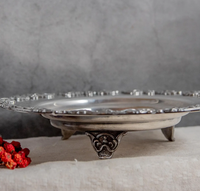 Plateau de service vintage en aluminium plaqué argent poli, fait main, de qualité supérieure, pour centres de table de mariage - Vente en gros