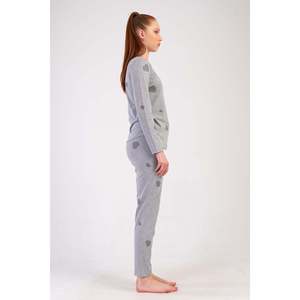 Conjunto de Pijama KADIN P.SUPREM O YAKA UZUN KOL ETEGI OVAL - Gris Melange - Gris Melange - Product Image 4