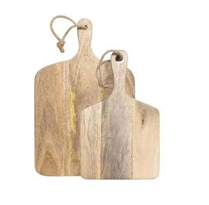 Nueva tabla de quesos de madera Rectángulo natural y tabla de cortar de madera con mango en forma cuadrada - Product Image 4