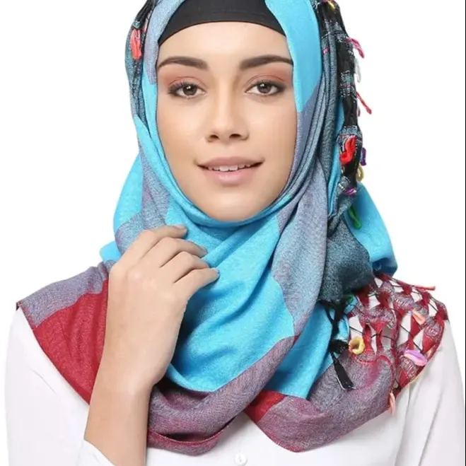 Sciarpa Hijab Casual elegante e Casual con viscosa musulmana in viscosa indiana disponibile alla rinfusa