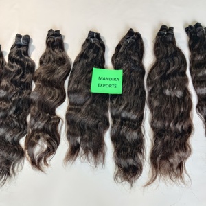 Cabello Remy 100% templo indio virgen cabello de un solo donante cutícula alineada genio paquetes de trama ondulado color negro extensiones de cabello humano - Product Image 3