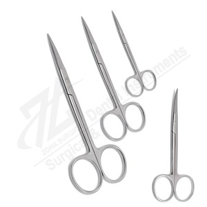 Tijeras de goma Rectas y curvas 12.cm Tijeras de operación quirúrgica básica Tijeras de goma Pinzas de acero inoxidable Fabricante Pakistán - Product Image 1