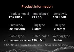 KZ EDX专业X监听耳机有线3.5毫米KZ EDX专业X 1DD耳机HIFI低音IEM音乐和游戏耳机 - Product Image 6