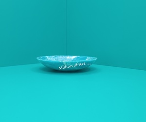 Grands bols en résine bleu aqua personnalisés, élégants, modernes, luxueux, écologiques, pour servir des salades, des soupes, technique polie pour les fêtes à domicile - Product Image 1