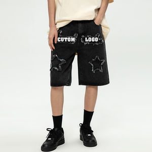 Short en jean mince d'été pour hommes short en jean droit décontracté pour hommes longueur genou - Product Image 4