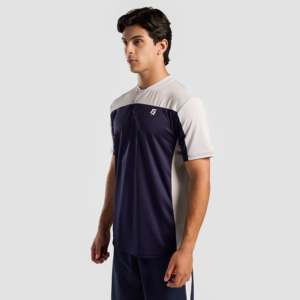 T-shirt en maille 100 % polyester Pro Tennis bleu marine-gris - Product Image 3