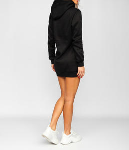 Sweat-shirt à capuche long en molleton de coton de qualité supérieure, couleur unie, logo personnalisé, vente d'hiver, pour femmes - Product Image 5