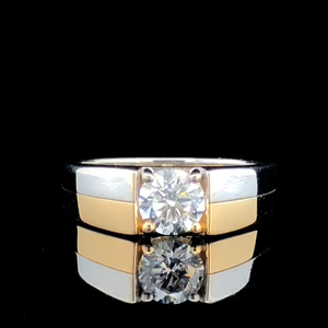 1.00 CT Lab Grown Diamond <b>Mens</b> Engagement <b>Ring</b> Round Cut 14K Solid <b>Gold</b> Fine Jewelry - Product Image 2