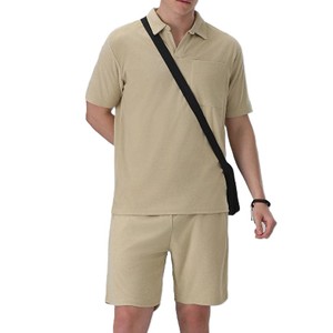 Ensemble homme en coton de haute qualité, logo personnalisé, short respirant, ensemble décontracté t-shirt à manches courtes et short, ensemble 2 pièces pour homme - Product Image 1