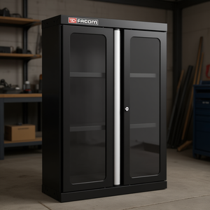 Armoire à outils noire Facom avec armoire supérieure et 2 portes vitrées - Product Image 3