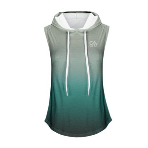 Sudaderas con capucha de gimnasio más vendidas para mujer sin mangas con diseño impreso en color verde sudaderas con capucha de gimnasio - Product Image 6