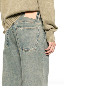 Nueva moda, diseño personalizado, pantalones vaqueros ajustados de mezclilla para hombre, pantalones acampanados ajustados elásticos de algodón 100%, cintura media, calle desgastada - Product Image 5