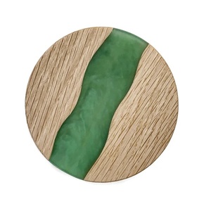 Sous-verre en bois et résine pour la maison, sous-verre rond fait à la main pour la cuisine et le dessus de table, taille personnalisée, vente en gros - Product Image 6