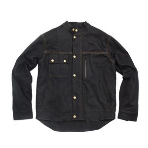 Veste de moto personnalisée d'usine directe pour homme, en jean respirant, col montant, capuche, tissu tricoté et tissé, légère et décontractée - Product Image 1