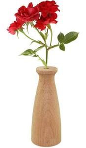 Jarrón cónico de madera natural moderno de 14cm, florero de madera maciza, grano para jarrones florales decorativos de brotes pequeños para bodas Diwali - Product Image 5